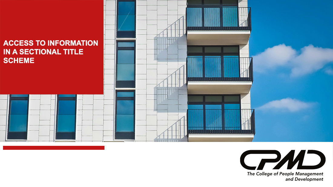 The College of People Management and Development_Access to information in a sectional title scheme